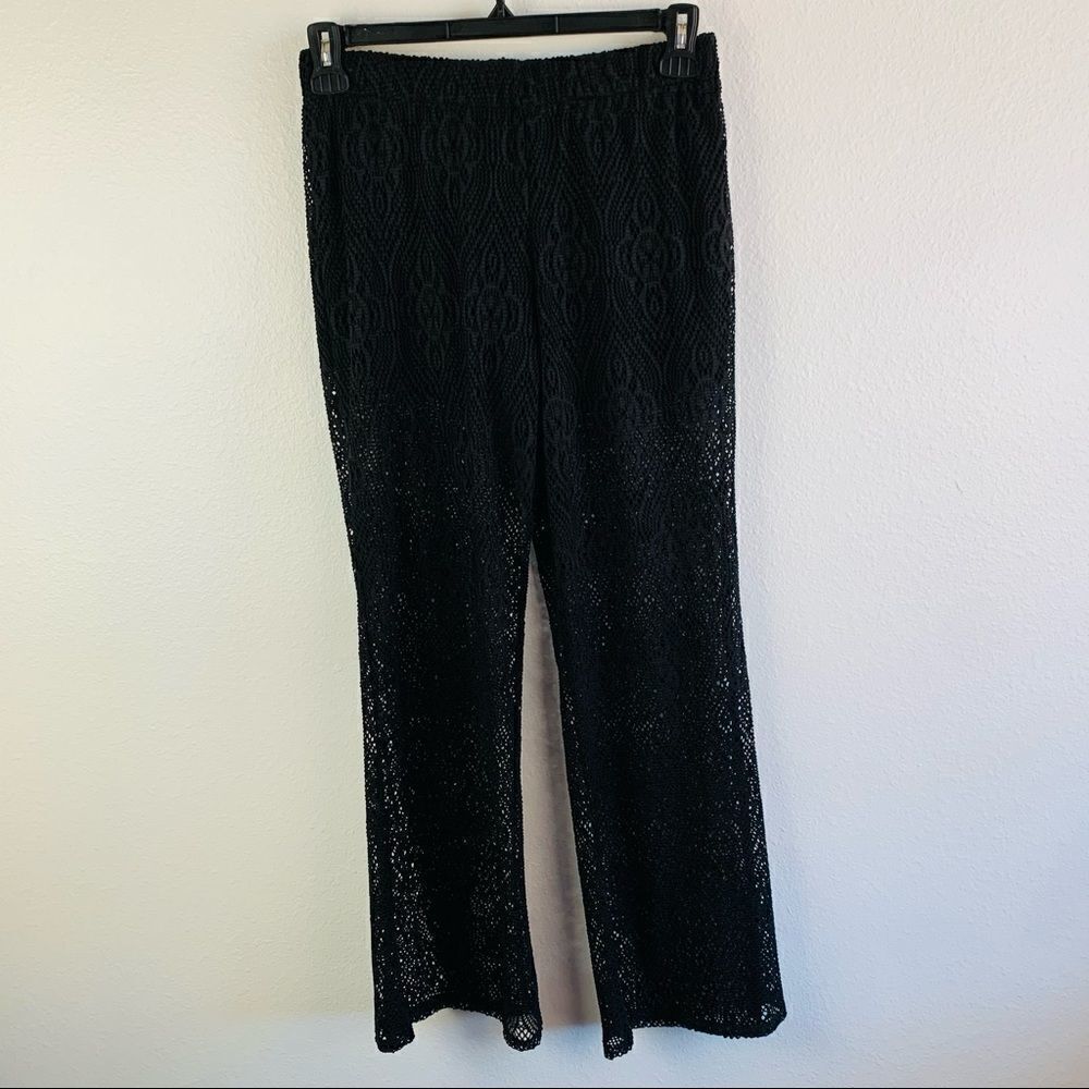 No Boundaries Black Lace Swim Cover Up Pants